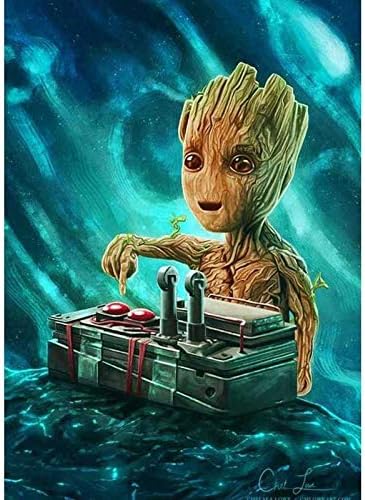 BETTER SELECTION Kits de arte de diamantes 5D para adultos, lindo Groot Baby Groot Sweet Groot Kit de bordado de diamantes de taladro completo para