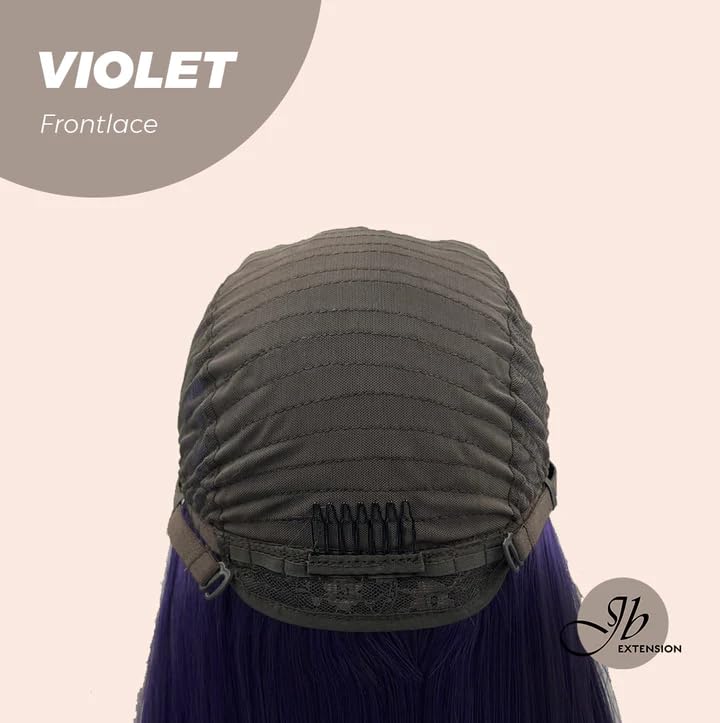 Lace Front Wig VIOLET Straight Long Dark Purple Wigs for Women Natural Synthetic Wigs for Daily Use (pelucas de cabello natural)