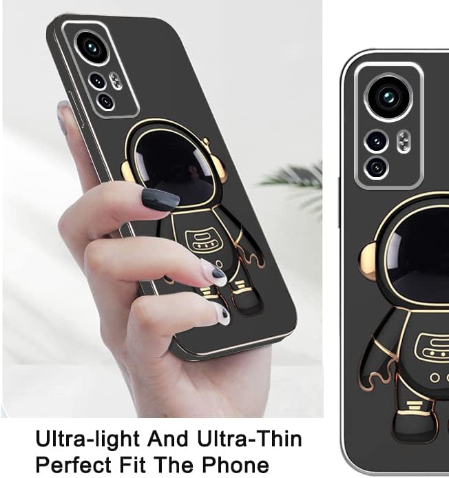 Compatible con Redmi Note 12s Funda con chapado creativo astronauta de dibujos animados rosa, funda para teléfono Xiaomi Redmi Note 12s Funda de