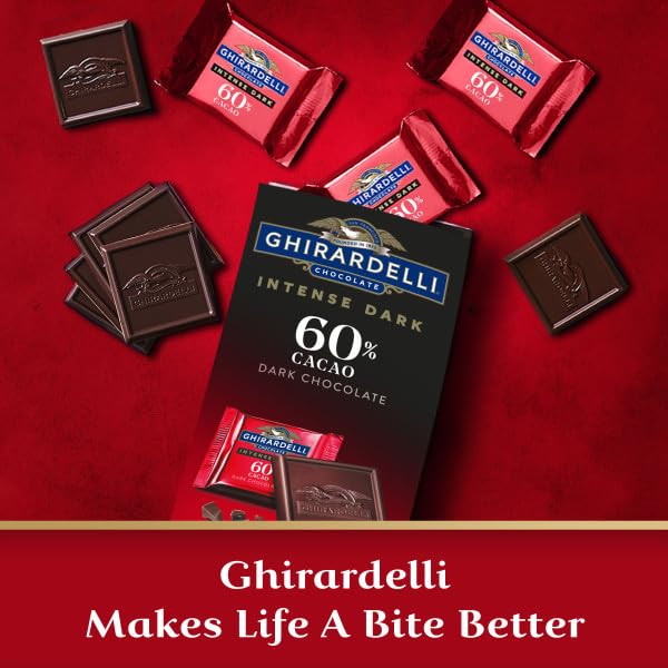 Ghirardelli 60% Cacao Chocolate Oscuro Intenso Bolsa Mediana, 4.1 oz Paquete de Dos