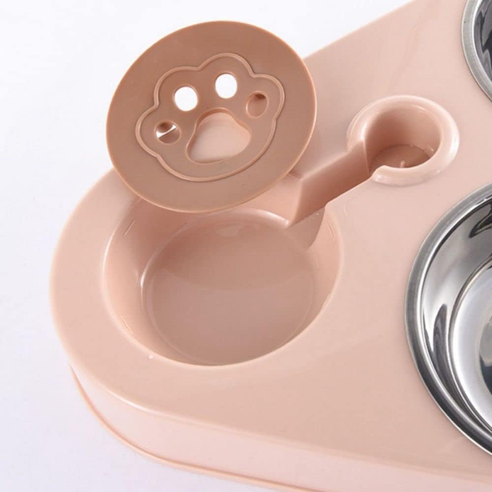 3 en 1 Acero inoxidable Pet Dog Feeder Bowl Alimentador automático para perros Alimentador de perros Alimentación de mascotas Acero inoxidable Jaula