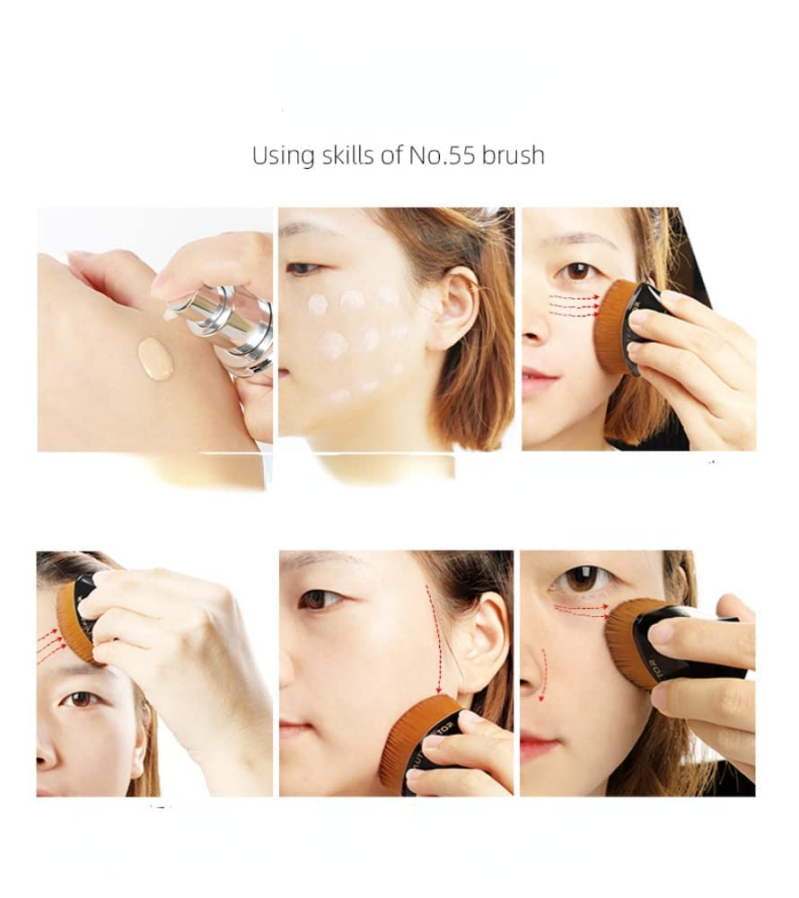 Brochas para base de maquillaje, brocha para base de maquillaje Kabuki, brocha para base de maquillaje con estuche de almacenamiento (2 unidades,