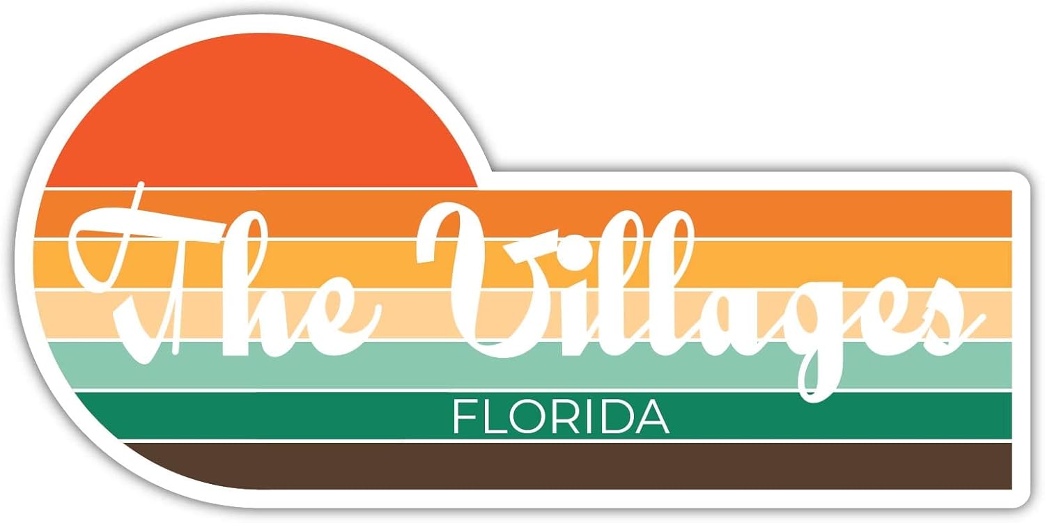 The Villages Florida – Imán para nevera (4 x 2.25 pulgadas), diseño estético retro vintage de los años 70