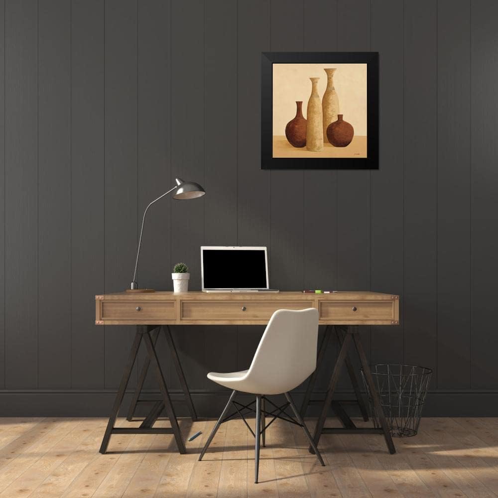 ArtDirect – Cometa, Emmanuel 15×15 Black Modern Framed Art Print Titled Simplistic II