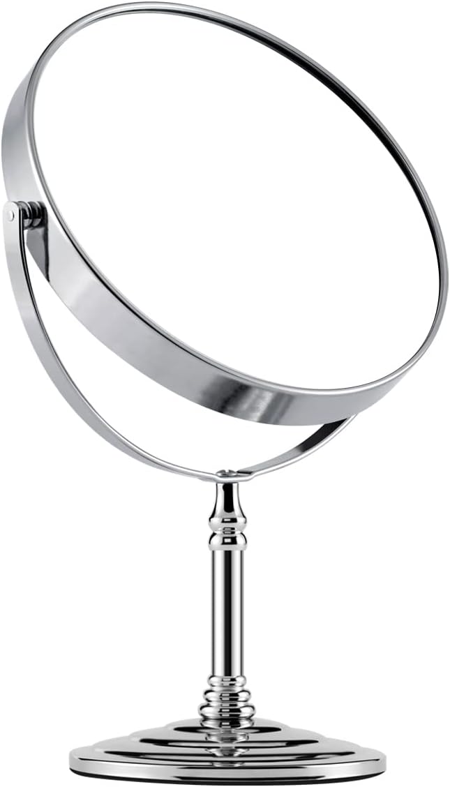 Espejo de escritorio de pie para maquillaje, espejo de mesa de 8 pulgadas, 1X5X, espejo de mesa de doble cara