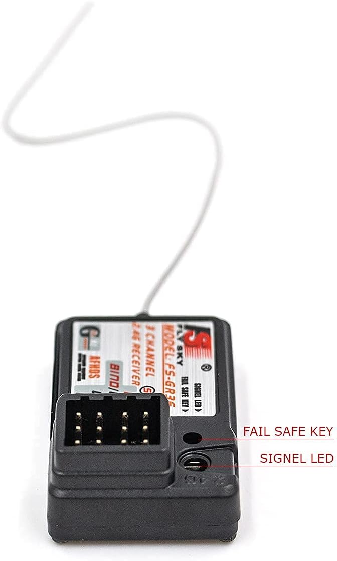 Flysky FS-GR3E AFHDS 2.4G – Receptor de 3 canales con seguro de fallos para FS-GT2 FS-GT2B FS-GT3B FS-GT3C FZ-IT4S RC – Camión barco (2PCS-FS-GR3E)