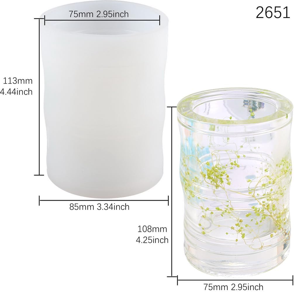 Shotglasses – Molde de silicona epoxi para fundición de resina, hormigón, cemento, yeso DIY, altura de anillo de 3.7 pulgadas