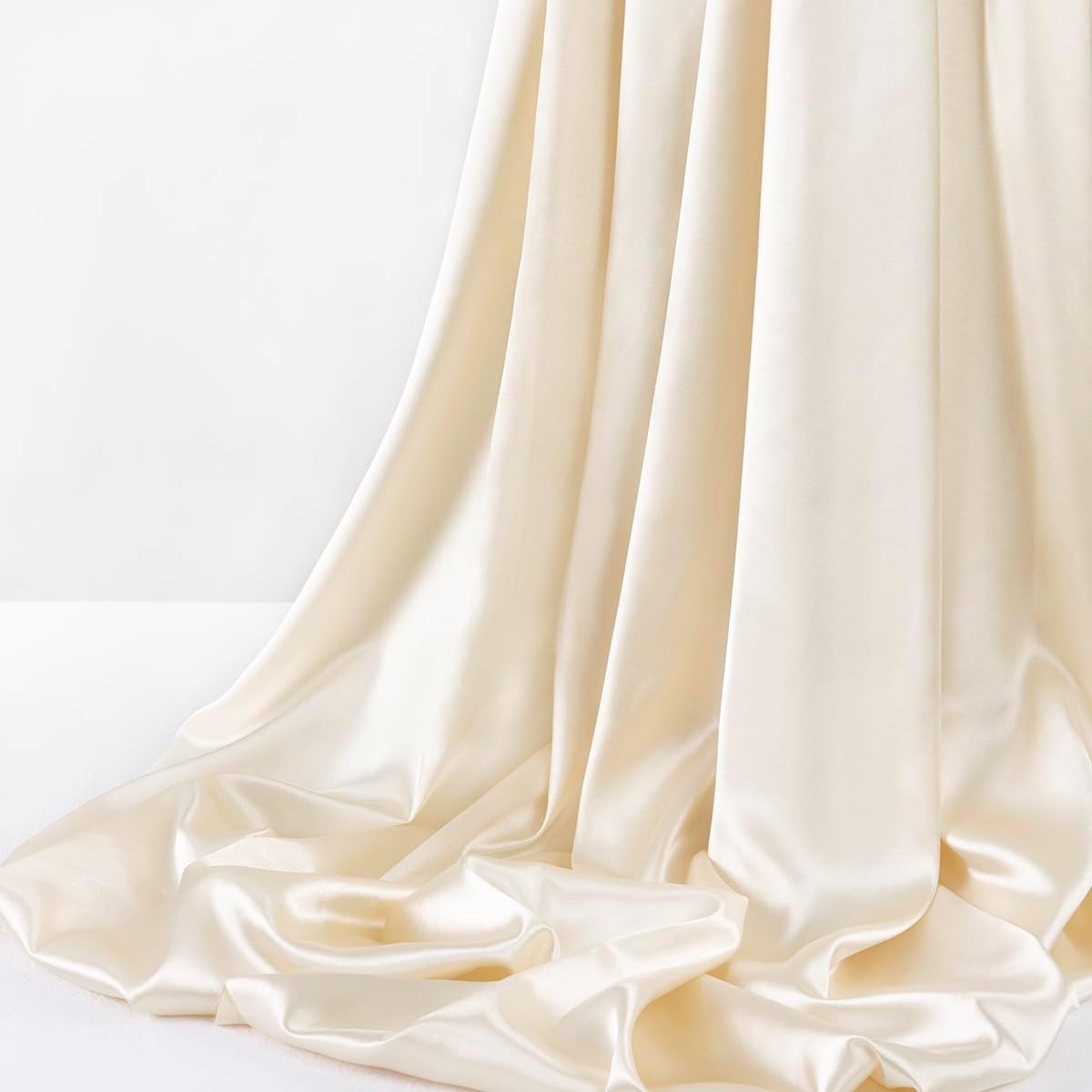 MLMW The Yard – Tela de satén suave y sedosa de 3 yardas y 60 pulgadas de ancho, tela de satén Charmeuse continua para vestidos de novia, costura,