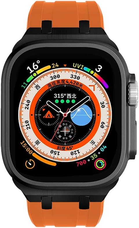 NewWays Correa para Apple Watch Ultra Band de 1.929 in, 1.772 in, 1.732 in, 1.654 in, 1.614 in, 1.575 in, 1.496 in, para hombres, correa de goma de