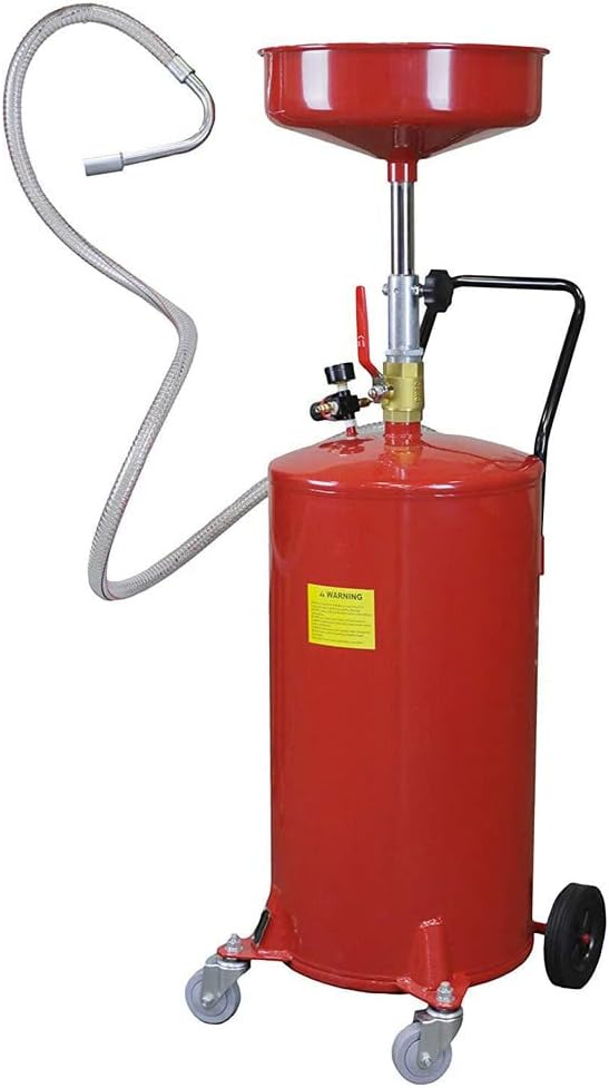 DBM IMPORTS Tanque de cambio de aceite residual de 20 galones, altura ajustable, construcción HD con ruedas