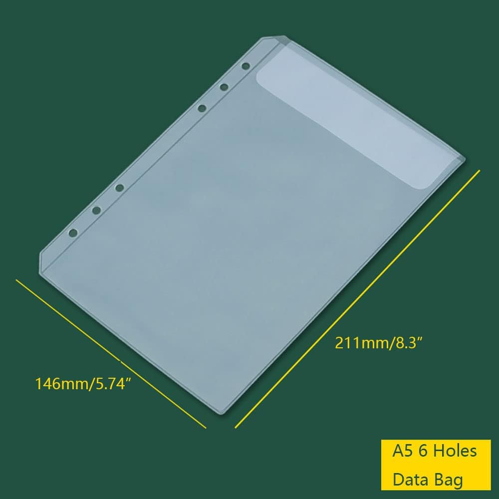 Bolsa de datos (A56 agujeros), fundas para tarjetas de visita ultra transparentes, páginas de recarga personal de doble cara para tarjetas de