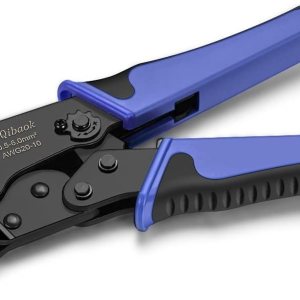 Qibaok Crimpadora de cables de trinquete para conectores termorretráctiles, terminales de trinquete, herramienta de crimpado de alambre AWG 22-10 Qibaok Crimpadora de cables de trinquete para conectores termorretráctiles, terminales de trinquete, herramienta de crimpado de alambre AWG 22-10