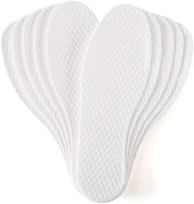 10 pares de plantillas transpirables y delgadas plantillas de longitud completa para zapatos, Blanco