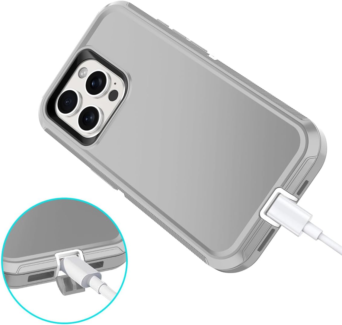 I-HONVA Funda para iPhone 15 Pro a prueba de golpes, a prueba de polvo y caídas, 3 capas de protección de cuerpo completo sin protector de pantalla