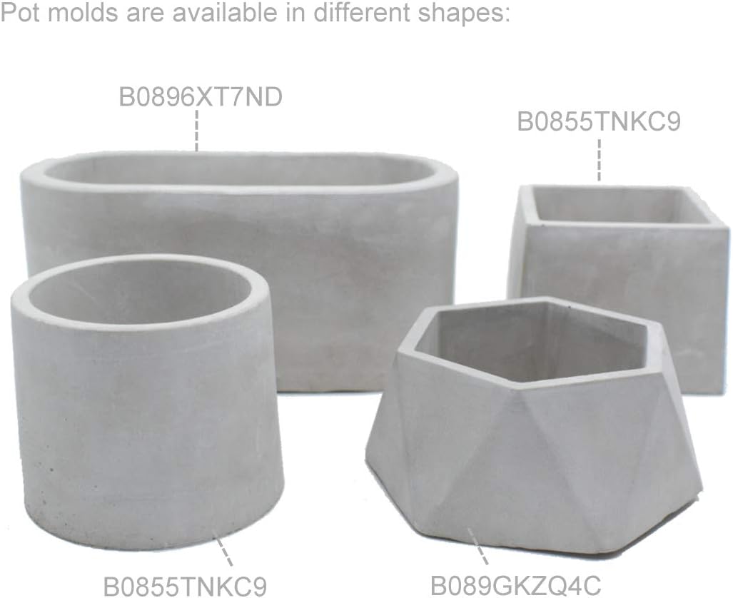 Moldes de silicona para maceta de hormigón, para plantas suculentas, base incluida, hazlo tú mismo