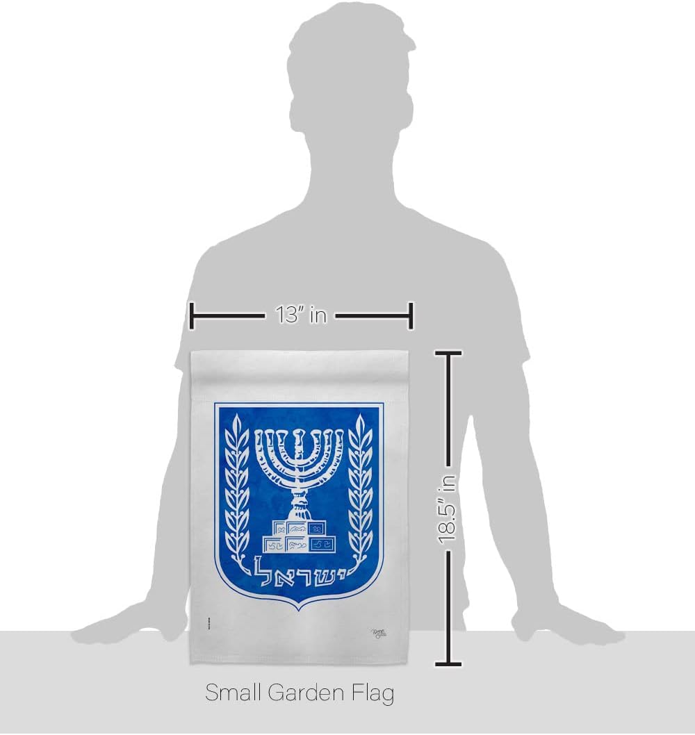 Breeze Decor Emblema Israel Bandera de Israel – Juego de asta de bandera israelí para el hogar, letrero para patio, soporte de tumba, mástil de