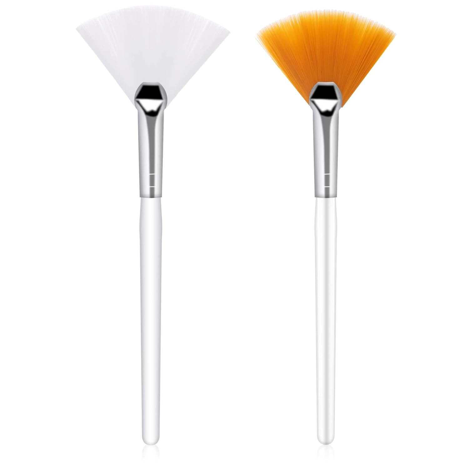 2 piezas de cepillo de abanico para máscara facial, cepillo aplicador de máscara de maquillaje suave, cepillos faciales, aplicador de ácido, cepillo