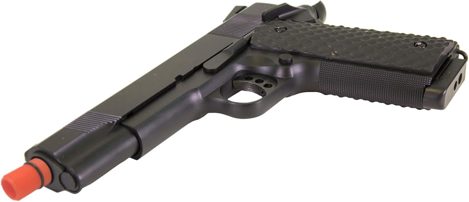 GoldenBall Raven Airsoft MEU – Pistola de aire comprimido de gas verde, carcasa de CO2 negra y resorte incluidos