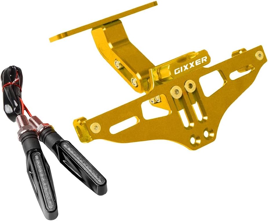 Para Suzuki para GIXXER 150 155 para GIXXER SF 250 para GIXXER F150 Soporte de matrícula con cola ligera eliminador de guardabarros (color C negro)