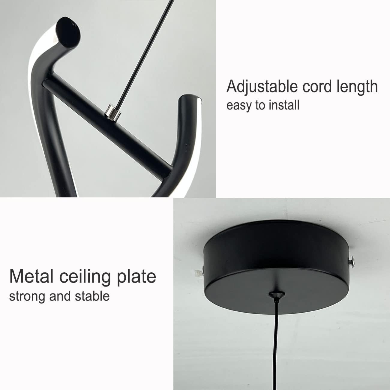CANEOE Lámpara colgante LED en espiral, luz blanca fría de 15 W, moderna lámpara colgante LED integrada, lámpara de isla ajustable para sala de