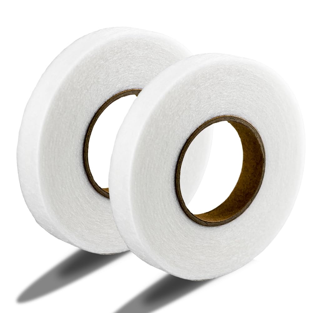 2 rollos de cinta de dobladillo para planchar, 140 yardas de 12 pulgada, cinta adhesiva de tela para fundir cinta para planchar para proyectos de