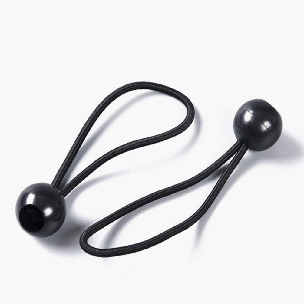10 unidades de cuerdas elásticas de bola de plástico negro para tienda de campaña, lona, toldo, equipaje