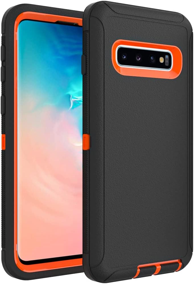 Funda para Samsung Galaxy S10, resistente, resistente, a prueba de golpes, protección contra caídas, para Samsung Galaxy S10, color negro y naranja