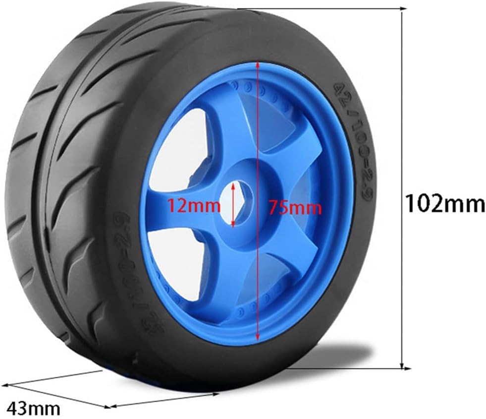 NUHUi Un juego de neumáticos universales RC para Slash 2WD 18 ARRMA17 Infraction Limitless Best Gift F1 4.01 pulgadas de diámetro (4 piezas) (azul)
