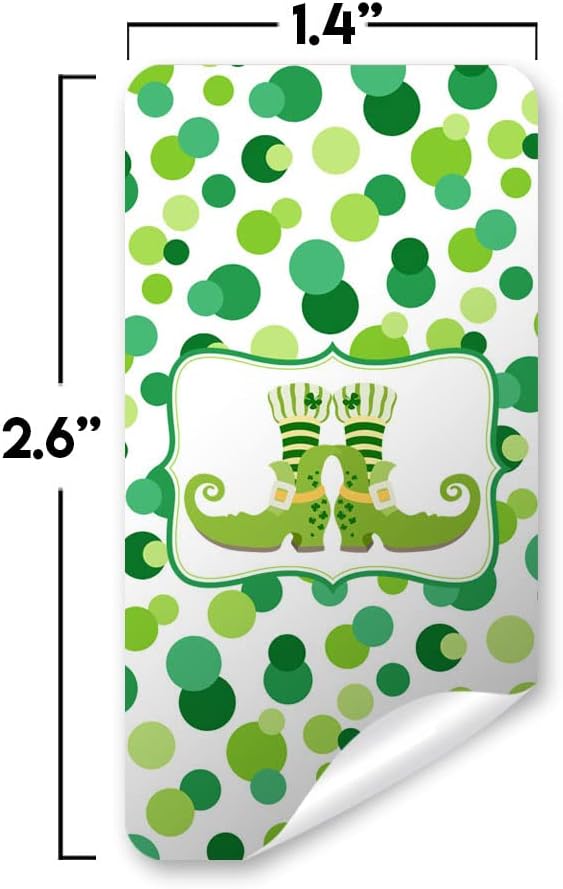 Wee Bit O’ Fun Día de San Patricio, mini envoltorios de calcomanías de chocolate para niños, 45 etiquetas envolventes de 1.4 x 2.6 pulgadas por