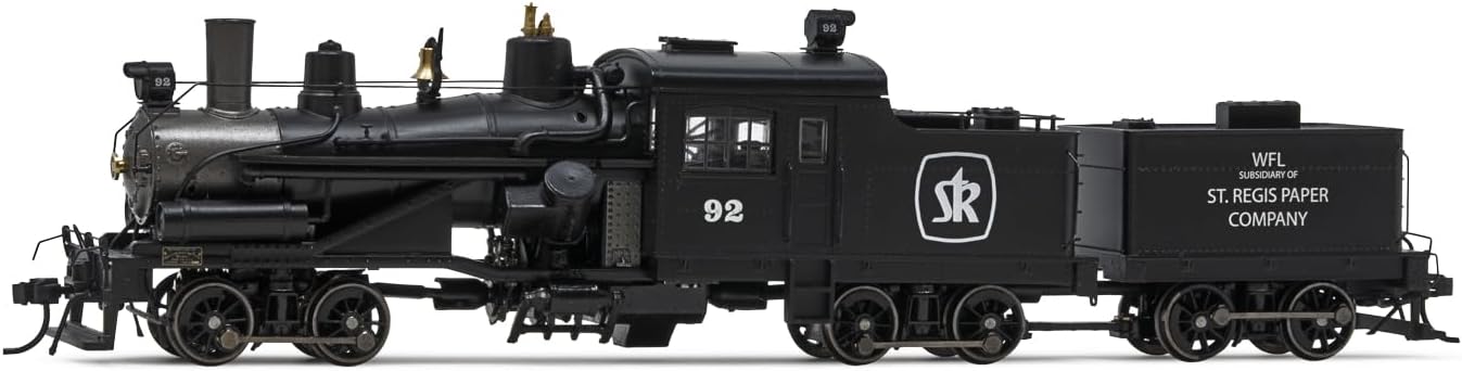 Rivarossi Heisler Locomotora de vapor St. Regis Paper Company #92 Modelo de 3 camiones Escala HO DCC Ready Model Train HR2948