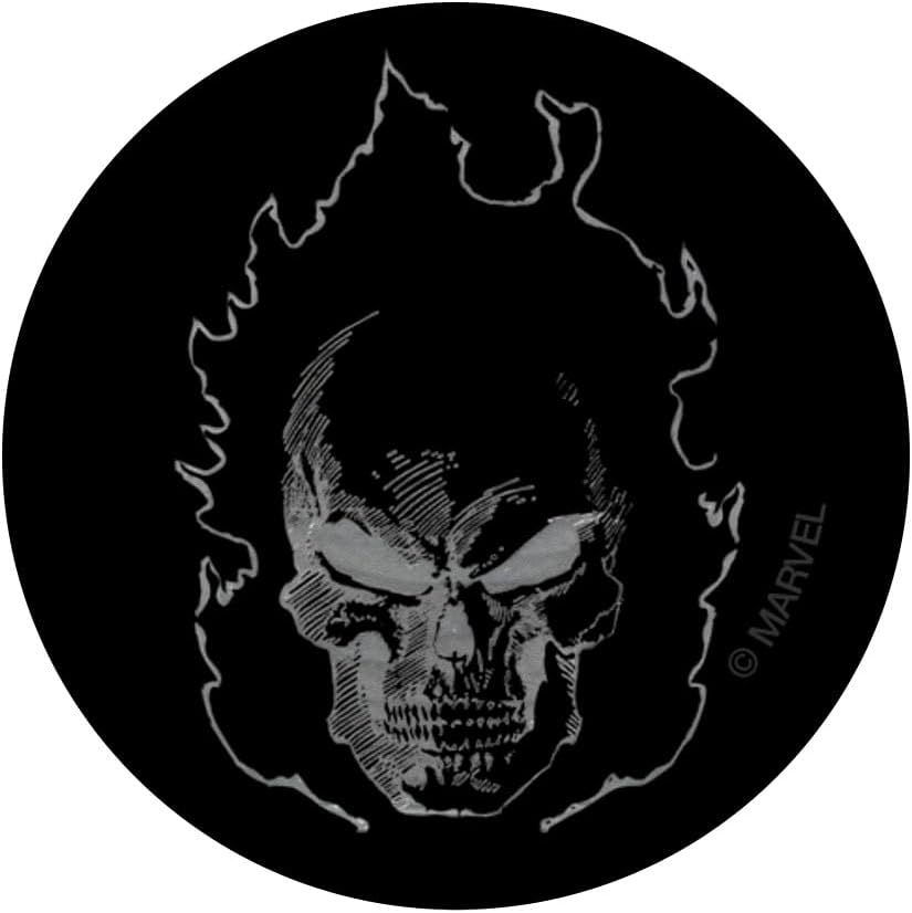 Marvel Ghost Rider Flaming Skull 90s Grayscale – Soporte y agarre para teléfonos y tabletas, Negro