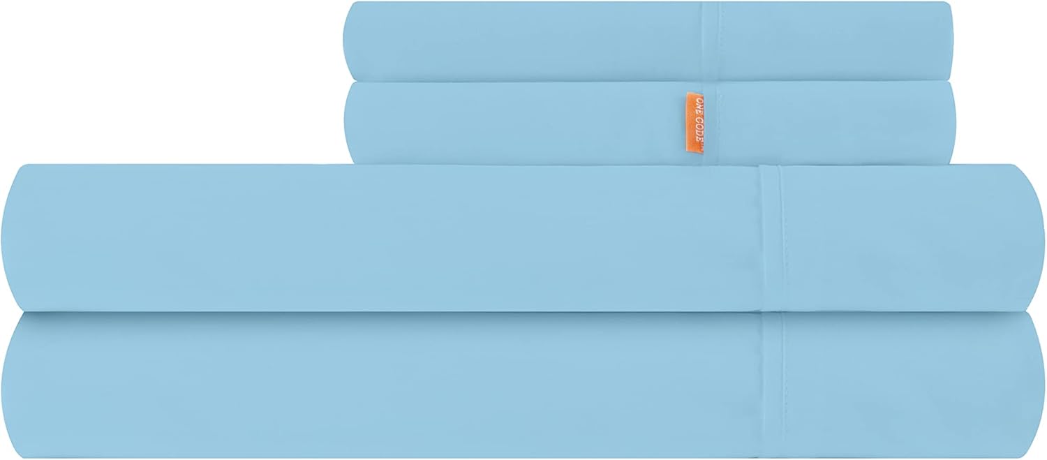Juego de sábanas de lujo de 4 piezas tamaño matrimonial, de lujo de la serie 1800 de microfibra reciclada certificada suave y sedosa, sin arrugas y
