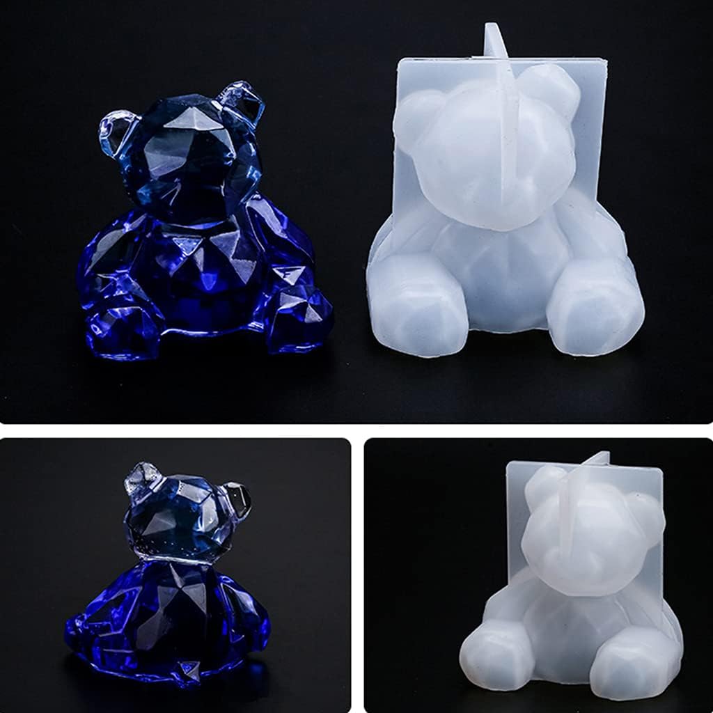 Molde de oso 3D para manualidades, adornos de resina epoxi, colgante colgante, decoración del hogar, molde de fundición, molde de silicona para