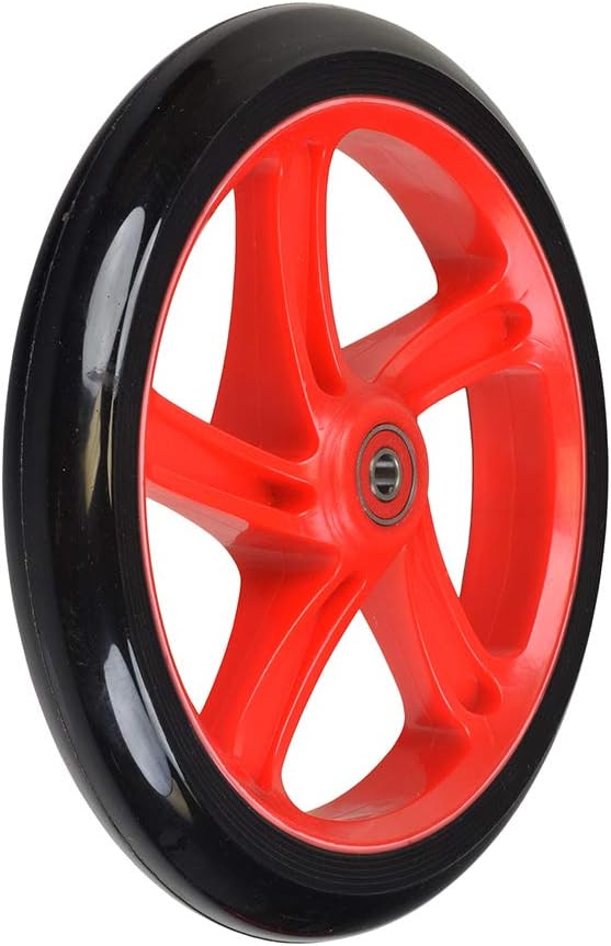 AlveyTech Rueda de 7.874in para la maquinilla de afeitar A5 Lux & Carbon Lux Kick Scooter (rueda negra, cubo rojo)