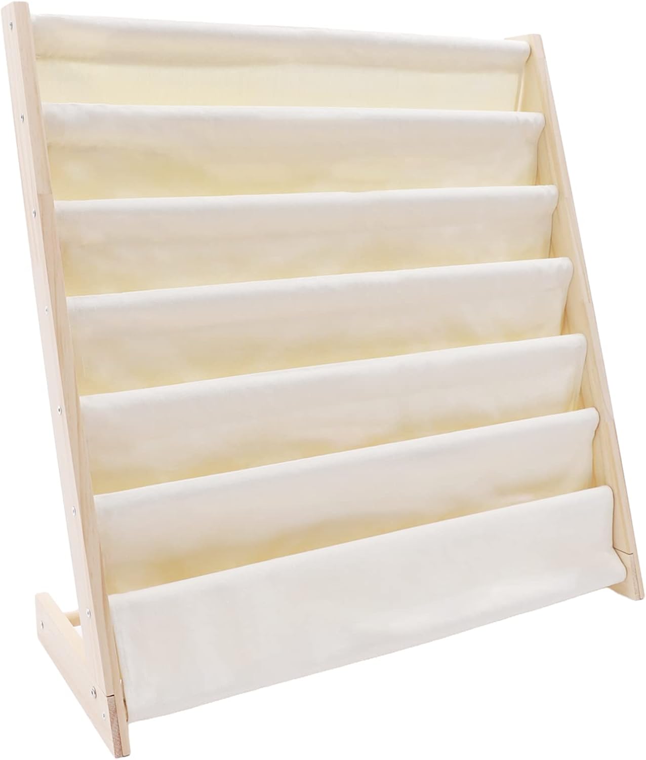 Fetcoi Estantería para niños, organizador de estantería para niños, 6 eslingas para dormitorio, sala de juegos, almacenamiento de juguetes, 29.5 x