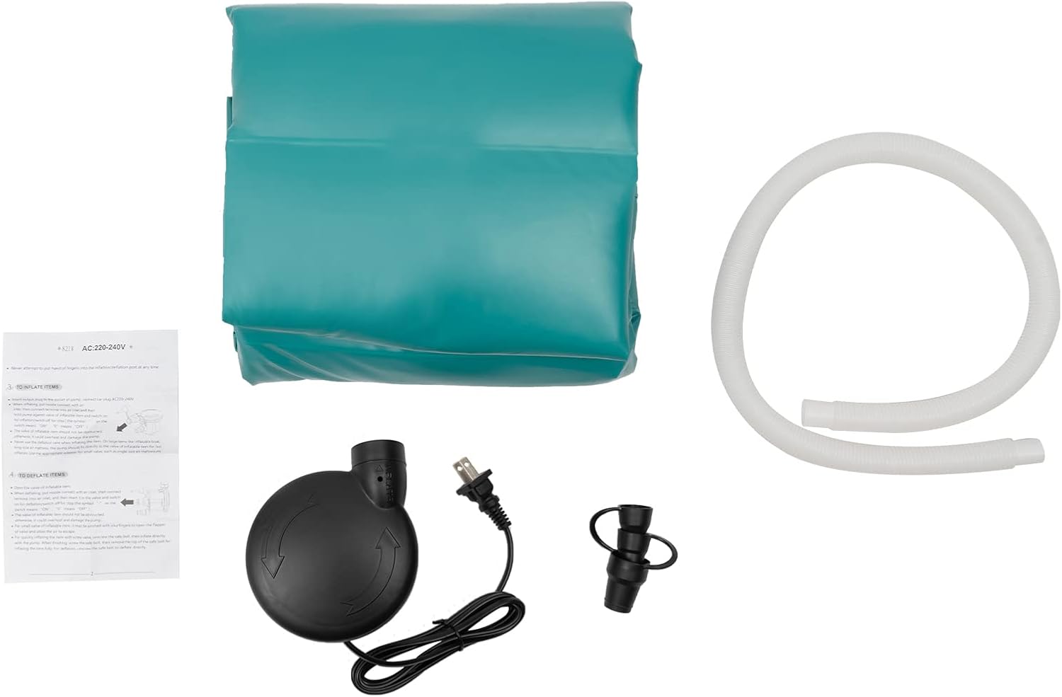 Kit de bañera inflable, bañera portátil de PVC con bomba de aire eléctrica, bolsa de agua, almohada de aire plegable e independiente