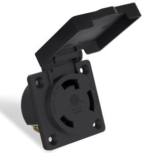 STARELO Receptáculo de bloqueo de 30 amperios para generador NEMA L6-30R con cubierta, 250 voltios, 2 polos, 3 cables, resistente a la intemperie, STARELO Receptáculo de bloqueo de 30 amperios para generador NEMA L6-30R con cubierta, 250 voltios, 2 polos, 3 cables, resistente a la intemperie,