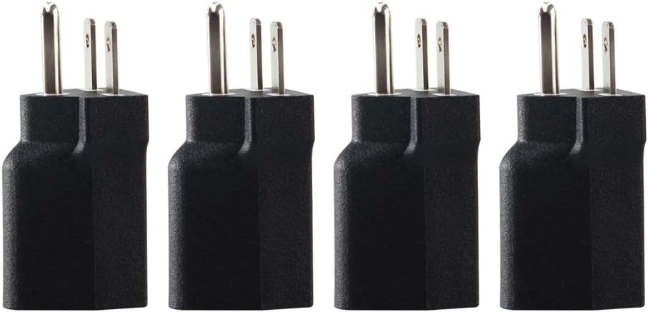 Adaptador de enchufe de EE. UU. 6-15P a 5-15R, convertidor eléctrico, 3 puntas, 110 V  120 V a 220 V  240 V, 15 A, negro, 4 unidades