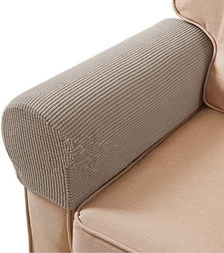 Yogsey Juego de fundas elásticas para reposabrazos de sofá, fundas de sofá sólidas, funda de sofá extraíble y elástica para sofá biplaza Sover, 4