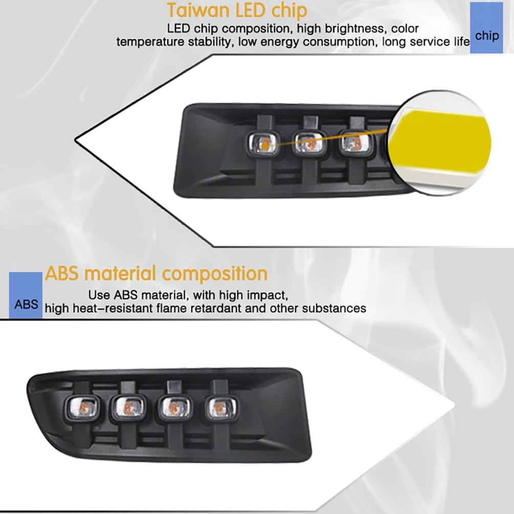 Luz antiniebla LED para automóvil compatible con Toyota Prado 120 Land cruiser FJ120 LC120 2003-2009 12V LED Daylights amarillo señal de giro DRL