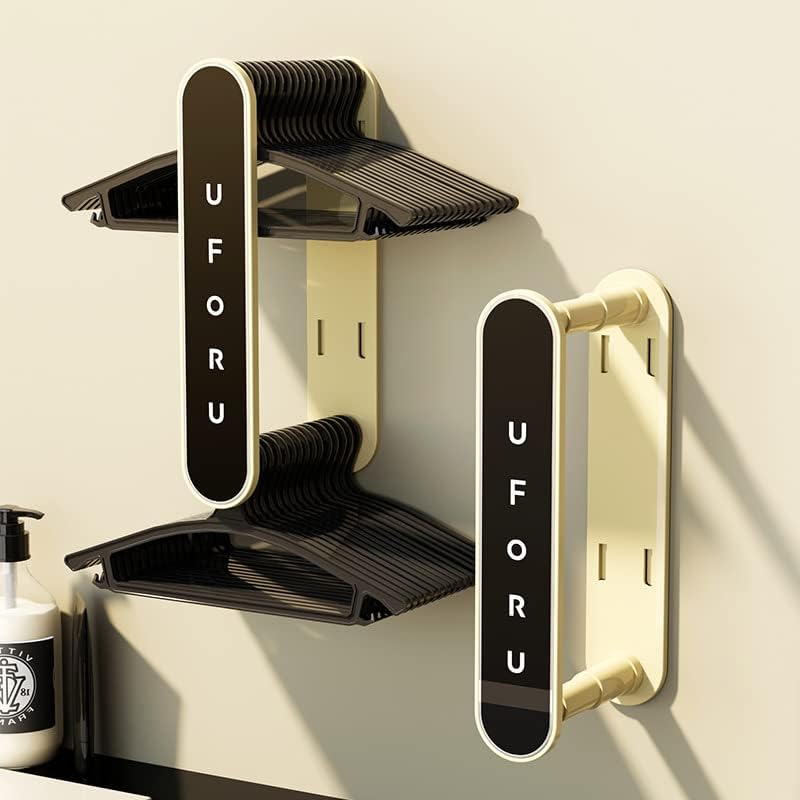 Organizador telescópico apilador, soporte para colgar ropa montado en la pared, sin taladrar, plegable, ahorro de espacio, almacenamiento para