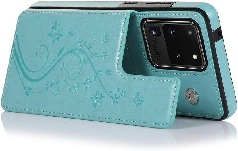 Funda de teléfono para Samsung Galaxy S20 Plus Glaxay S20+ 5G con protector de pantalla de vidrio templado y tarjetero tipo cartera, funda de piel