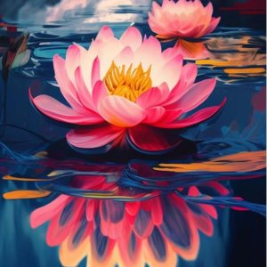 Lotus On The Water – Impresionantes kits de pintura de diamantes de imitación para adultos, 5D DIY redondo, punto de cruz, bordado de diamantes de Lotus On The Water – Impresionantes kits de pintura de diamantes de imitación para adultos, 5D DIY redondo, punto de cruz, bordado de diamantes de