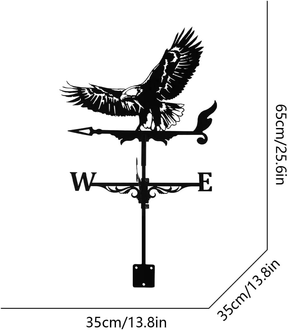 Vaneta de metal para animales 3D, indicador de dirección del viento, accesorios de decoración de techo para jardín, patio, decoración de techo