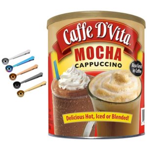 Caffe D’Vita – Mezcla de bebida de capuchino caliente o helado, moca, 4 libras, incluye una cuchara de café con clip de sellado de bolsa Caffe D’Vita – Mezcla de bebida de capuchino caliente o helado, moca, 4 libras, incluye una cuchara de café con clip de sellado de bolsa
