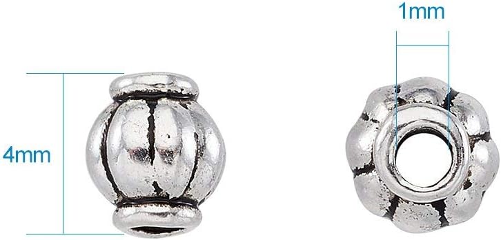 Kissitty – Cuentas espaciadoras metálicas, 4mm