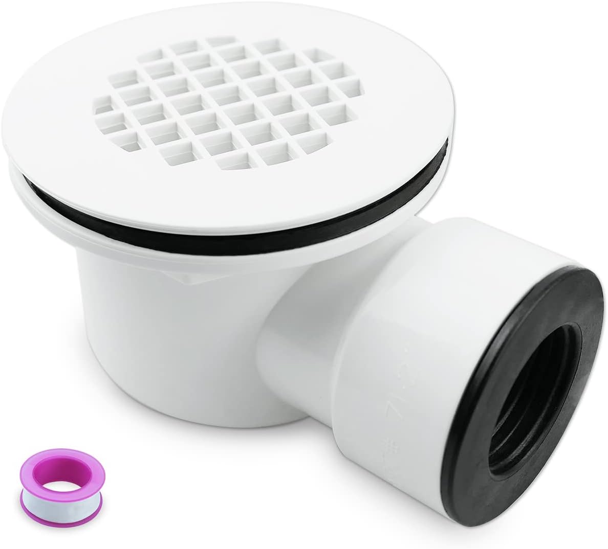 Drenaje de base de ducha de perfil bajo, conjunto de drenaje de salida lateral de 1.5 pulgadas con colador perforado, drenaje de ducha de salida de