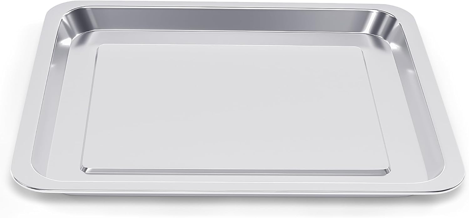 Bandeja para hornear de acero inoxidable compatible con bandeja de horno tostadora Cuisinart, adecuada para freidora de aire Cuisinart TOA-060 y