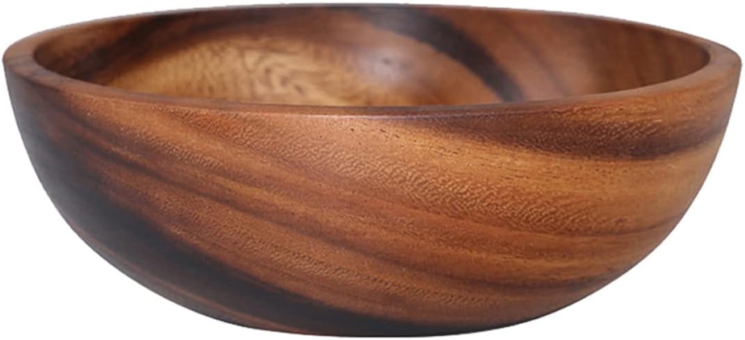 Cabilock Ensaladera de madera recipiente de postre contenedor de almacenamiento titular de madera ensaladera tazón de ensalada 20X7.5CM