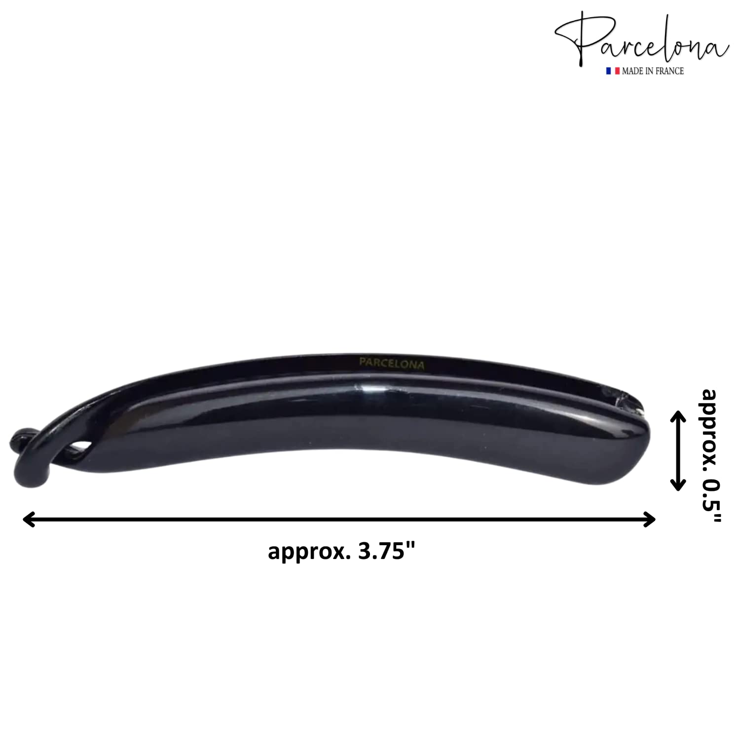 Parcelona Juego de 2 pinzas de celuloide francés pequeño de 3  pulgadas, pinzas para el pelo de plátano francés, soporte flexible para cola de